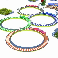 Lowpolly train racing game