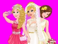 Barbie's wedding selfie with princesses