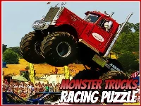 Monster trucks racing puzzle