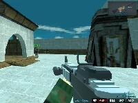 Blocky combat shooting arena 3d pixel