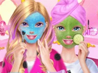Best friends sleepover party - makeover game