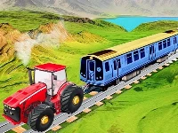 Chain Tractor Train Towing Game 3D