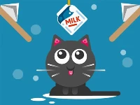 The cat drink milk