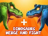 Dinosaurs merge and fight