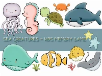 Kids memory sea creatures
