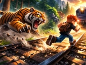 Running from a hungry tiger