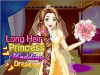 Long hair princess wedding dress up