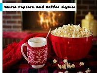 Warm popcorn and coffee jigsaw